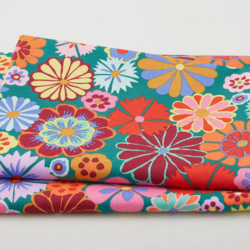 Kaffe Fassett Collective - August 2024 Folk Flower Multi 2 Yard Cut