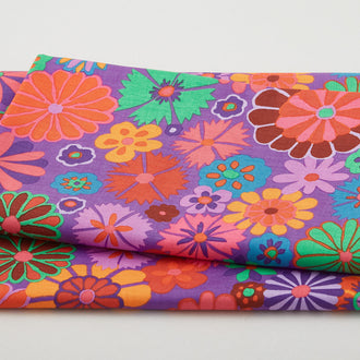 Kaffe Fassett Collective - August 2024 Folk Flower Red 2 Yard Cut