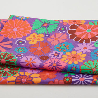 Kaffe Fassett Collective - August 2024 Folk Flower Red 2 Yard Cut
