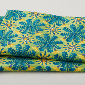 Flower Dance - Gazania Turquoise 2 Yard Cut