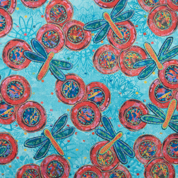 Dragonfly Dance - Flight Mint Digitally Printed 2 Yard Cut
