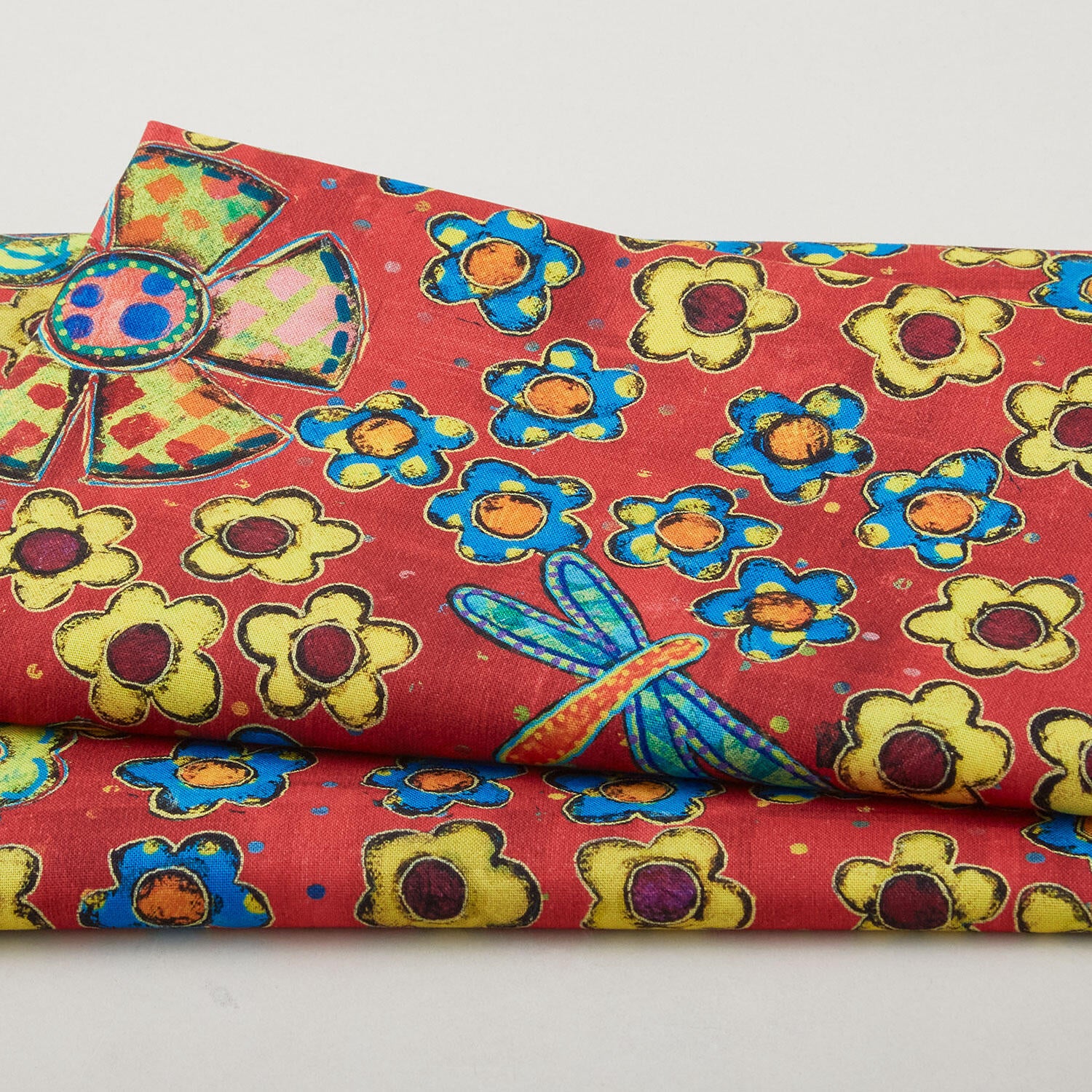 Dragonfly Dance - Flower Field Multi Digitally Printed 2 Yard Cut