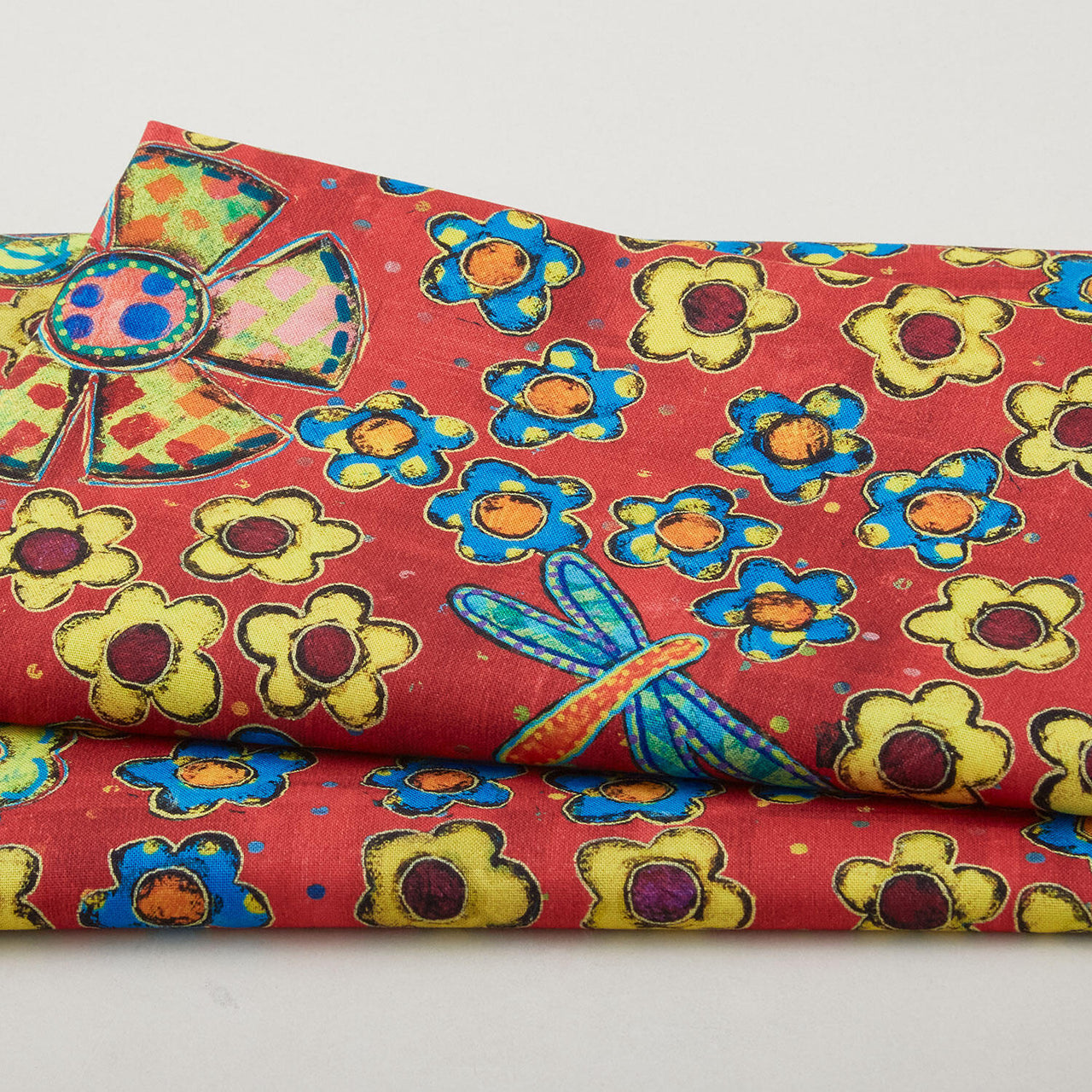 Dragonfly Dance - Flower Field Multi Digitally Printed 2 Yard Cut