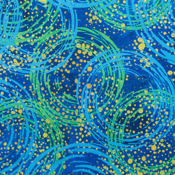 Dragonfly Dance - Swirlygig Blue Digitally Printed 2 Yard Cut