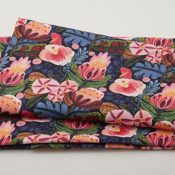 Paradise Bloom - Enchanted Paradise Indigo Digitally Printed 2 Yard Cut