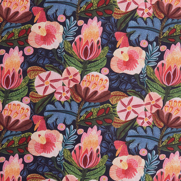 Paradise Bloom - Enchanted Paradise Indigo Digitally Printed 2 Yard Cut