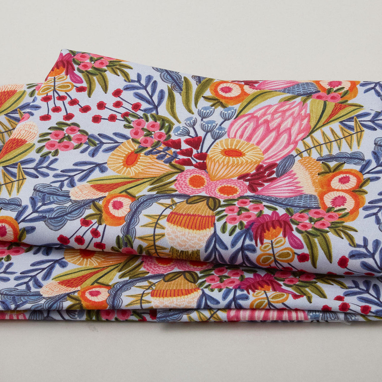 Paradise Bloom - Wild Blooms Silver Digitally Printed 2 Yard Cut