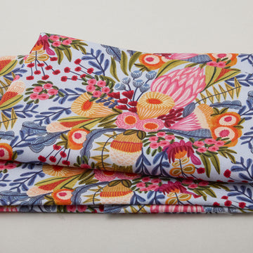 Paradise Bloom - Wild Blooms Silver Digitally Printed 2 Yard Cut