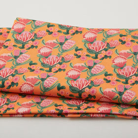 Paradise Bloom - Cascading Proteas Tangerine Digitally Printed 2 Yard Cut