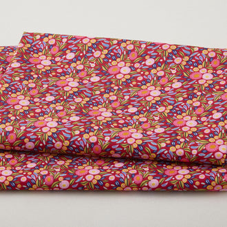 Paradise Bloom - Wandering Wildflowers Cherry Digitally Printed 2 Yard Cut