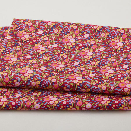 Paradise Bloom - Wandering Wildflowers Cherry Digitally Printed 2 Yard