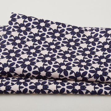Paradise Bloom - Garden Trellis Navy Digitally Printed 2 Yard Cut