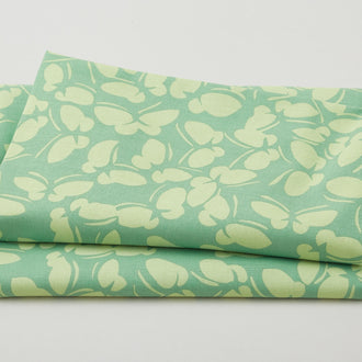 Cottage Garden - Dancing Butterflies Green 2 Yard Cut