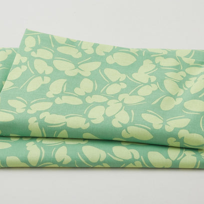 Cottage Garden - Dancing Butterflies Green 2 Yard Cut