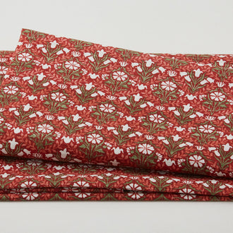 Cotswold Holiday - Bellflowers Red 2 Yard Cut