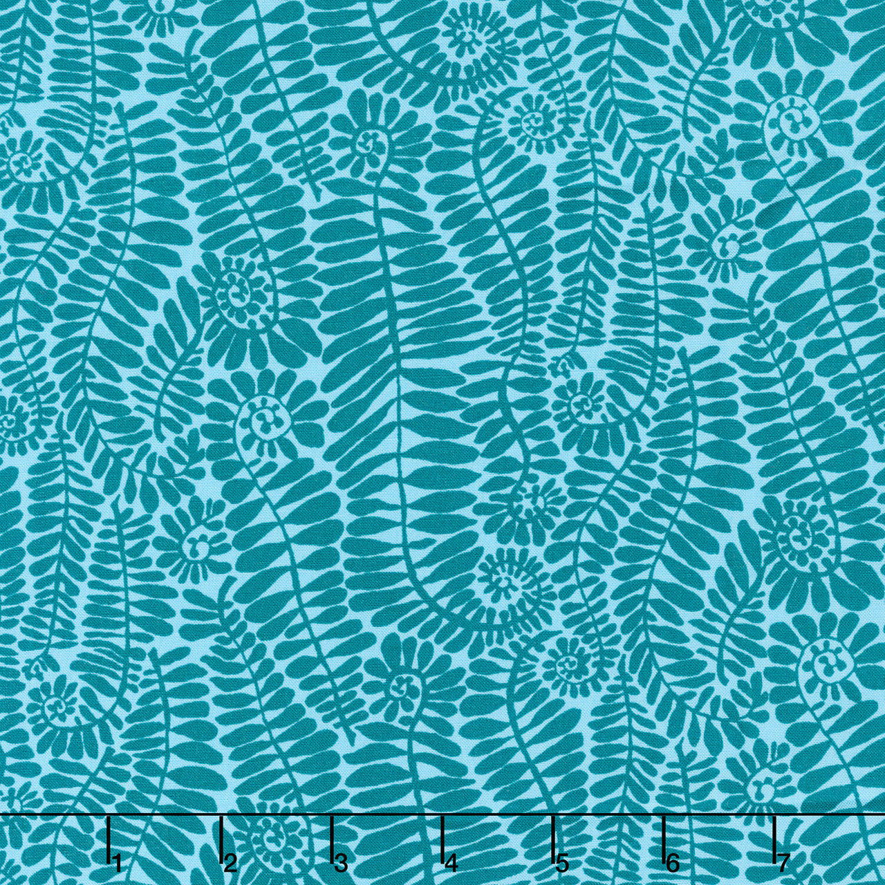Kaffe Fassett Collective - February 2025 SM Fronds Turquoise Yardage