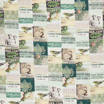 Eclectic Elements - Palette Collage Green Yardage
