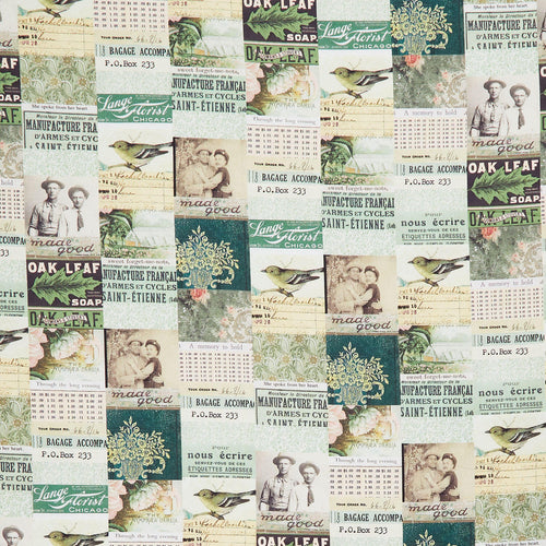 Eclectic Elements - Palette Collage Green Yardage