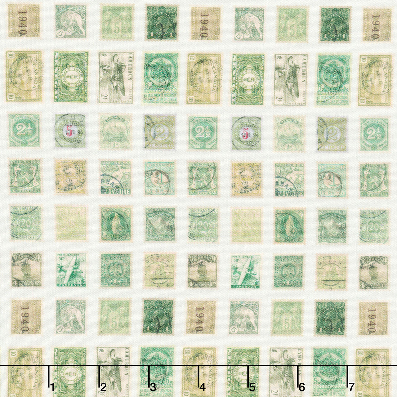 Eclectic Elements - Palette Stamps Green Yardage