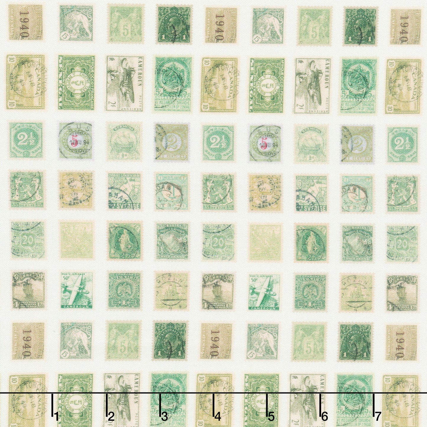 Eclectic Elements - Palette Stamps Green Yardage