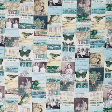 Eclectic Elements - Palette Collage Teal Yardage