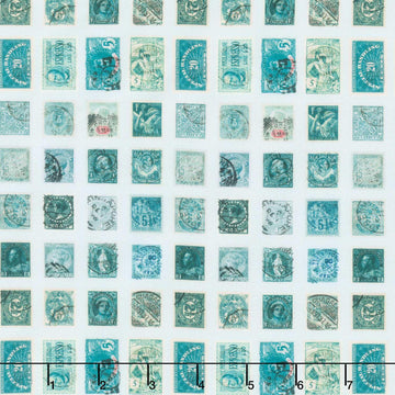 Eclectic Elements - Palette Stamps Teal Yardage