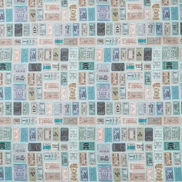 Eclectic Elements - Palette Tickets Teal Yardage
