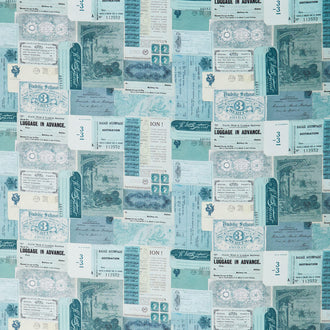 Eclectic Elements - Palette Ephemera Teal Yardage
