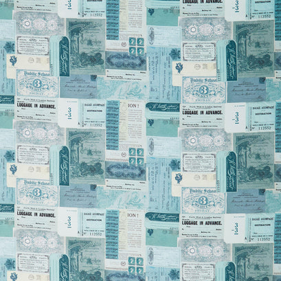 Eclectic Elements - Palette Ephemera Teal Yardage
