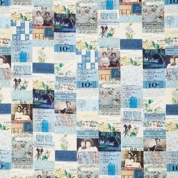 Eclectic Elements - Palette Collage Blue Yardage