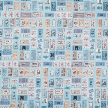 Eclectic Elements - Palette Tickets Blue Yardage