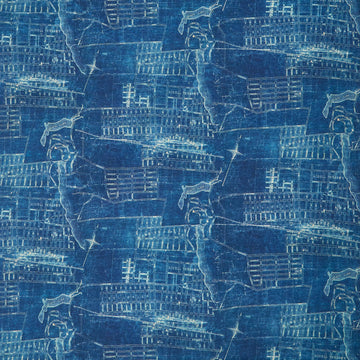 Eclectic Elements - Palette Map Blue Yardage