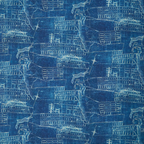 Eclectic Elements - Palette Map Blue Yardage