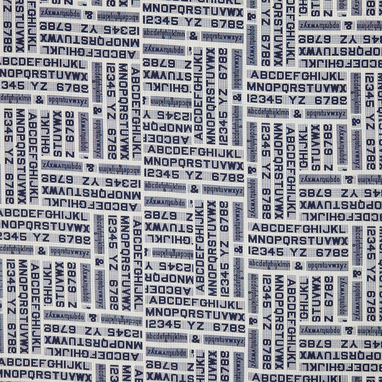 Eclectic Elements - Palette Indigo Typography Yardage