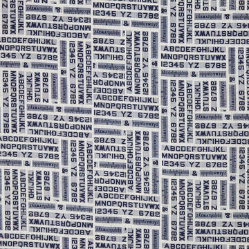 Eclectic Elements - Palette Indigo Typography Yardage
