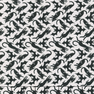 Spooky Cute Halloween - Cat Scatter White Yardage