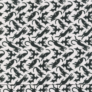 Spooky Cute Halloween - Cat Scatter White Yardage