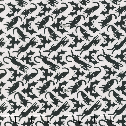 Spooky Cute Halloween - Cat Scatter White Yardage