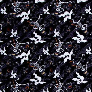Spooky Cute Halloween - Scary Sky Black Yardage