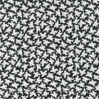 Spooky Cute Halloween - Ghost Cluster Black Yardage