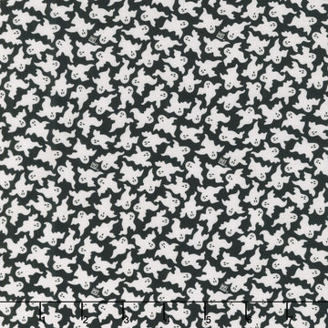Spooky Cute Halloween - Ghost Cluster Black Yardage