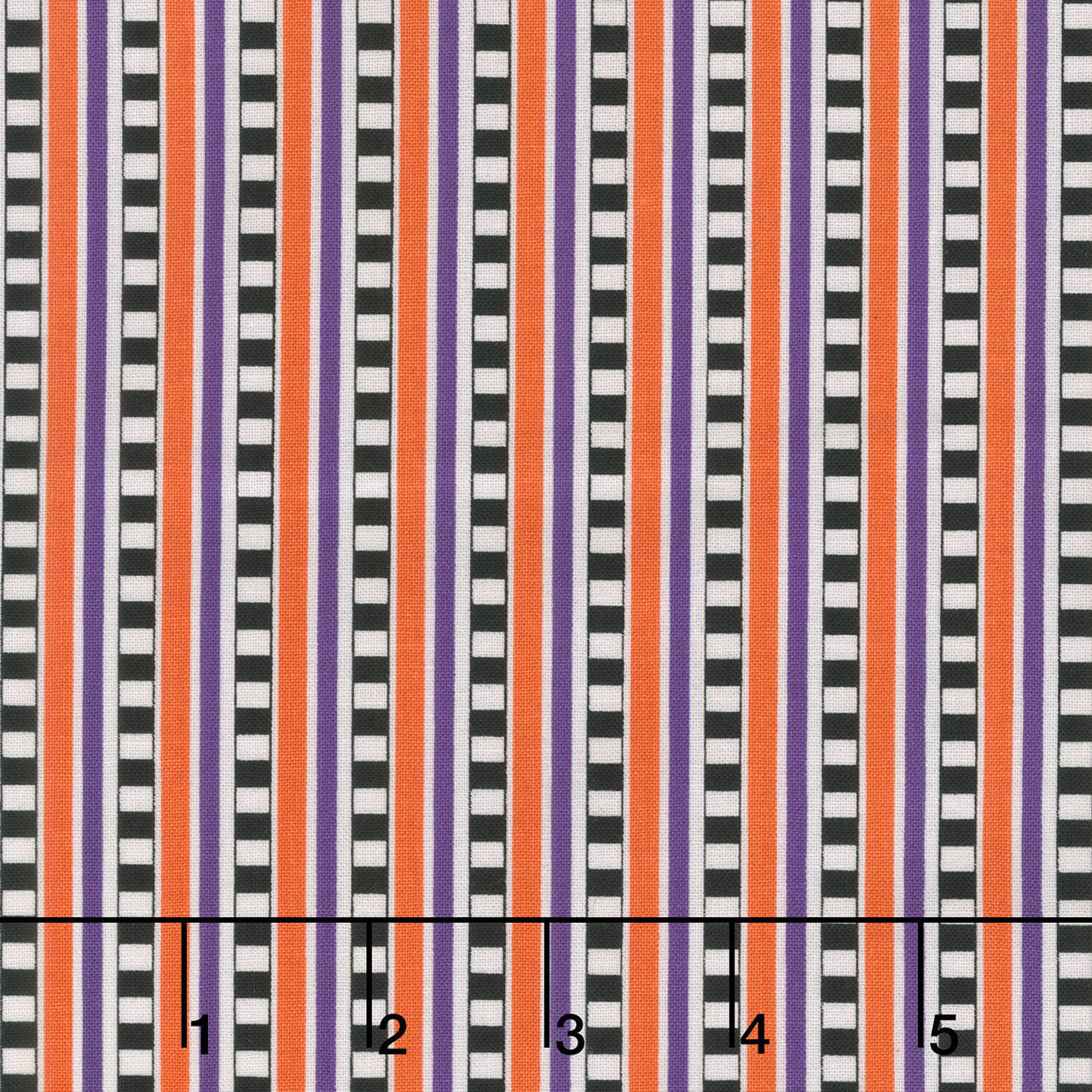 Spooky Cute Halloween - Halloween Check Stripe Multi Yardage