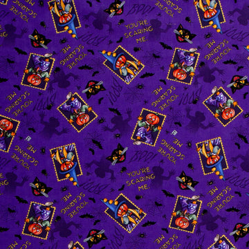 Spooky Cute Halloween - You're Scaring Me Purple Yardage