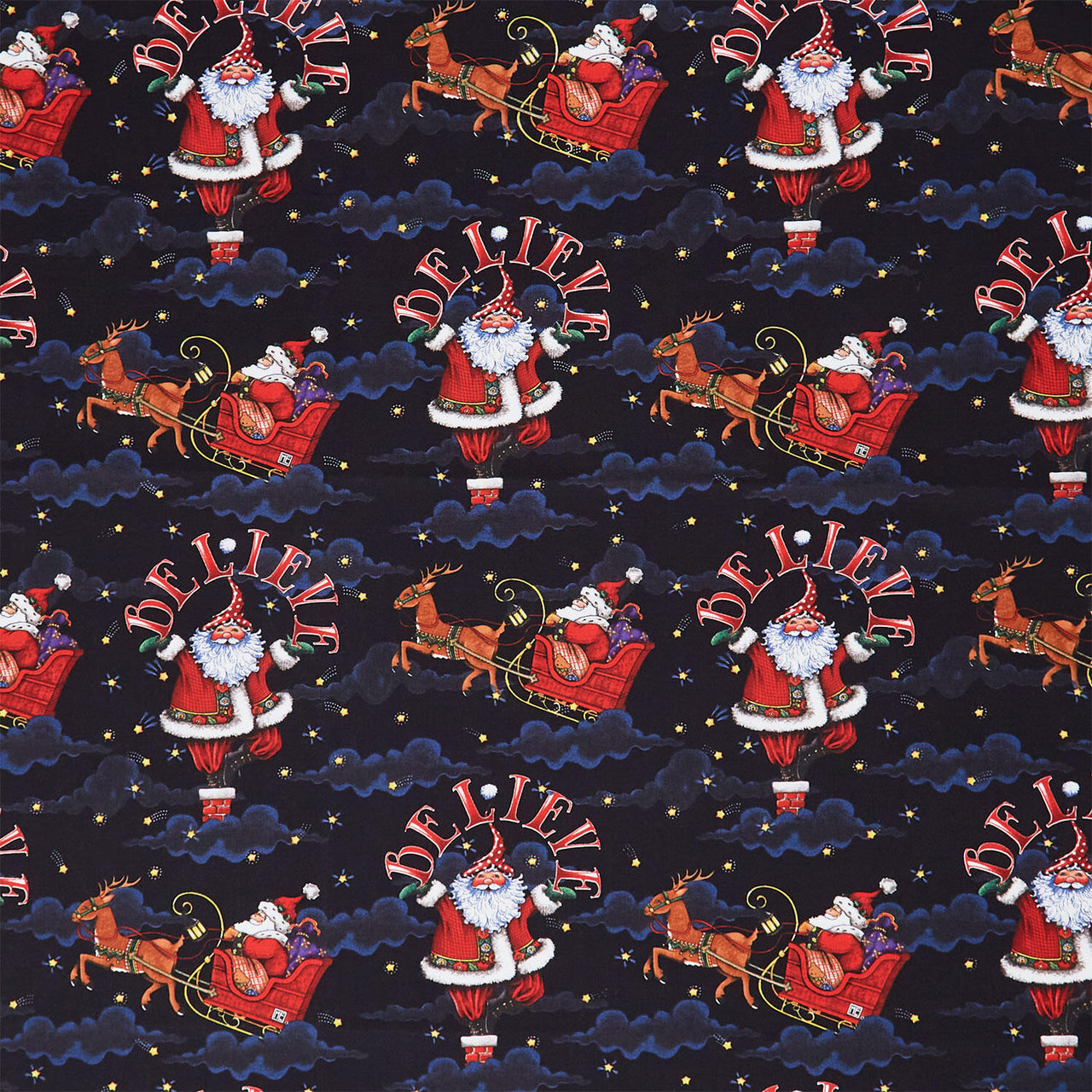 So Much Joy - Believe Santa Black Yardage