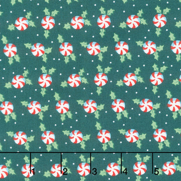So Much Joy - Holly Peppermints Green Yardage