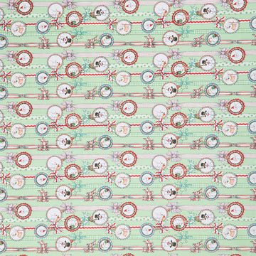 So Much Joy - Snow People Ribbon Lime Yardage