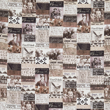 Eclectic Elements - Palette Collage Charcoal Yardage