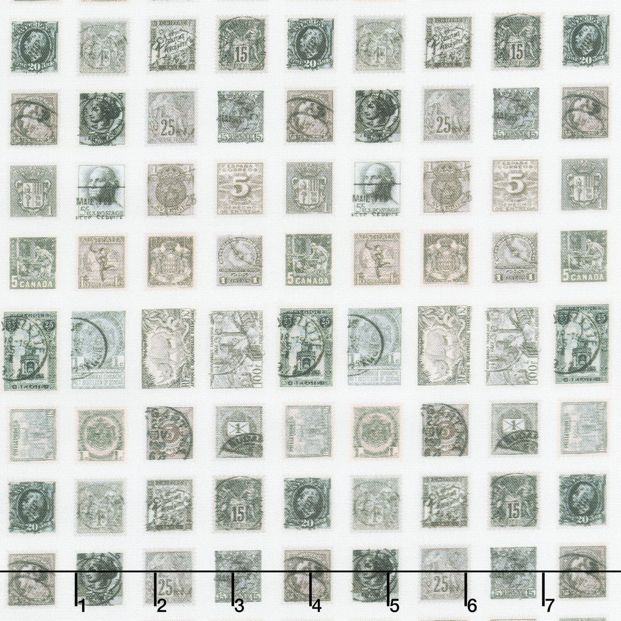 Eclectic Elements - Palette Stamps Charcoal Yardage