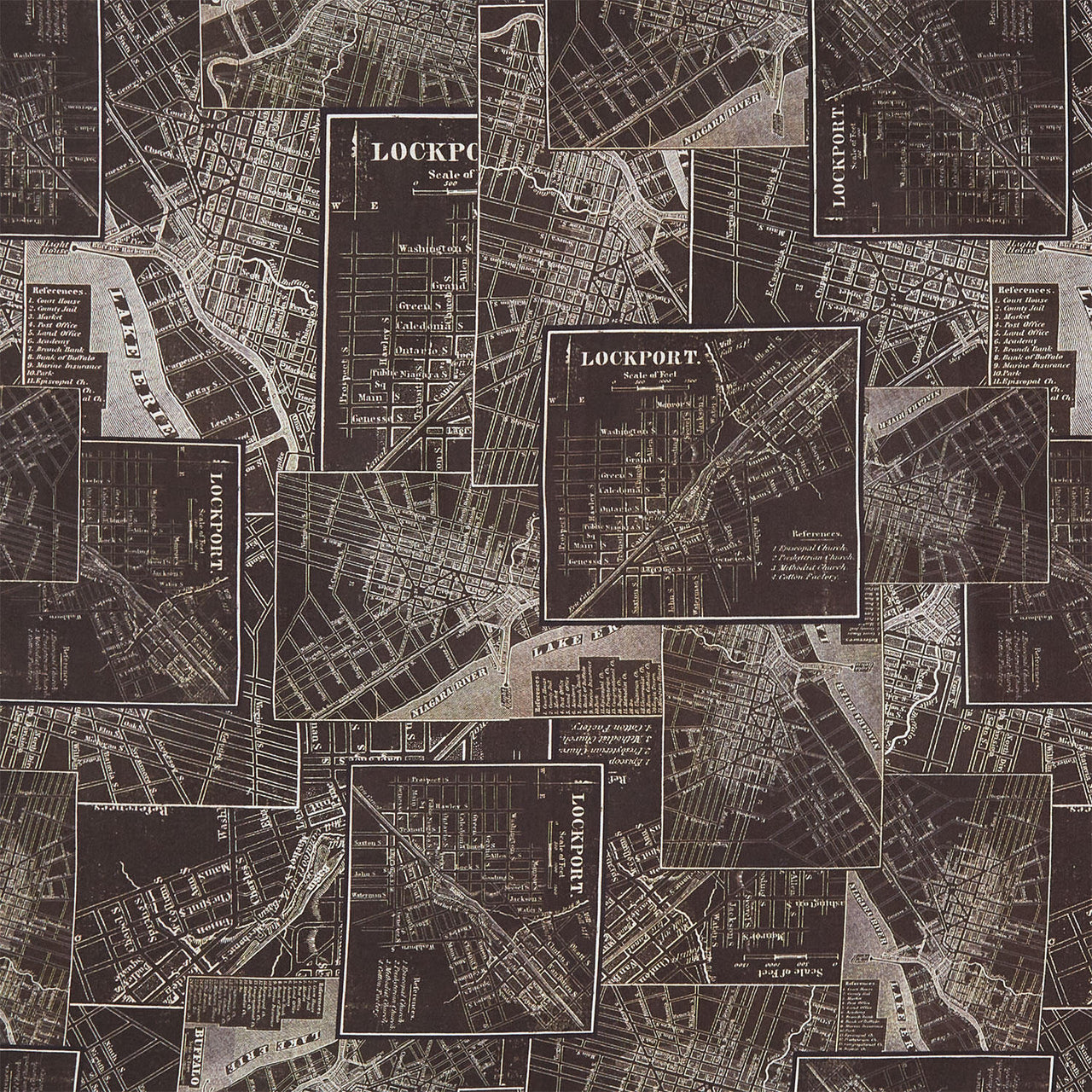 Eclectic Elements - Palette Map Charcoal Yardage