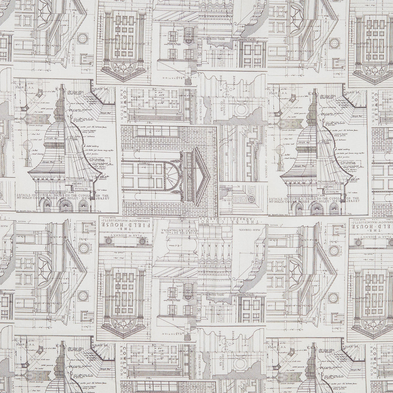 Eclectic Elements - Palette Schematics Charcoal Yardage